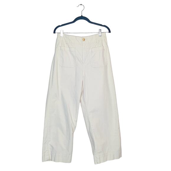 Avec Les Filles Wide Leg Cropped Corduroy Fisherman Pants 10 Preppy Academia - Picture 2 of 14